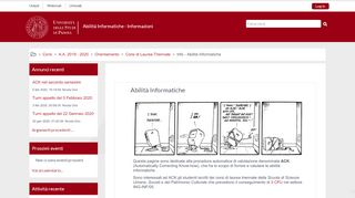 
                            11. Corso: Abilità Informatiche - Informazioni - e-learning unipd