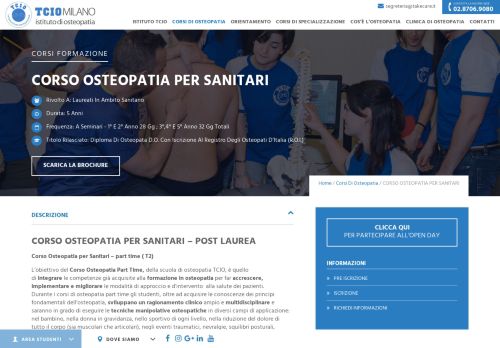 
                            7. Corso Osteopatia Part Time - TCIO Scuola Osteopatia Milano