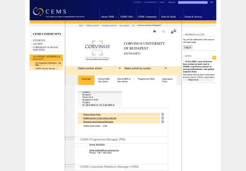 
                            13. Corvinus Business School | CEMS