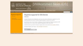 
                            5. COSMAS II - Registrierung - IDS Mannheim