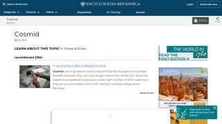 
                            2. Cosmid | biology | Britannica.com