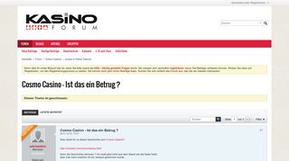 
                            10. Cosmo Casino - Ist das ein Betrug ? - KasinoForum.com