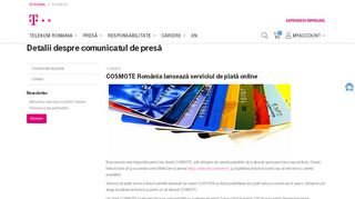 
                            4. COSMOTE România lansează serviciul de plată online - Telekom