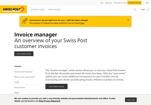 
                            8. Cost manager - Swiss Post
