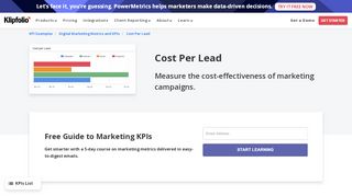 
                            12. Cost per Lead | Is your marketing campaign cost-effective? - Klipfolio