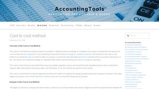 
                            8. Cost to cost method — AccountingTools