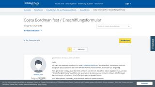 
                            6. Costa Bordmanifest / Einschiffungsformular | Kreuzfahrten Forum ...