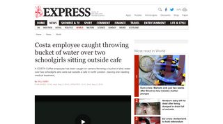 
                            13. Costa Coffee employee caught in video throwing mop bucket over ...