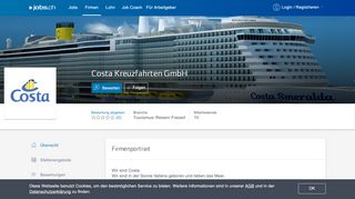 
                            6. Costa Kreuzfahrten & AIDA Cruises - 1 offene Stelle auf jobs.ch