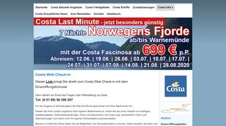 
                            6. Costa Web Check-in - Costa Kreuzfahrten