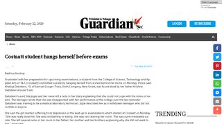 
                            7. Costaatt student hangs herself before exams - Trinidad Guardian