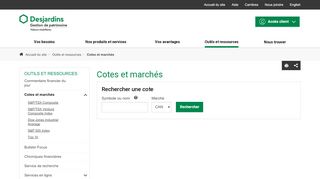 
                            9. Cotes et marchés | Valeurs mobilières Desjardins (VMD)