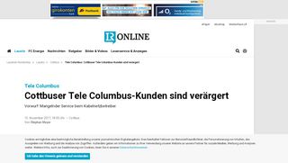 
                            2. Cottbuser Tele Columbus-Kunden sind verärgert - Lausitzer Rundschau