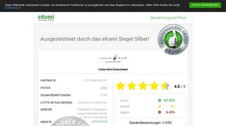 
                            8. Cotton Bird Deutschland Anbieterbewertung - Bewertung: 4.5 Sterne ...