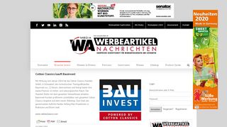 
                            4. Cotton Classics kauft Bauinvest - WA Media GmbH - Werbeartikel ...