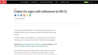 
                            10. Cotton On signs with InMoment to lift CX - CIO New Zealand