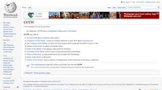 
                            12. COTW - Wikipedia