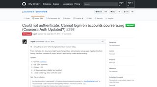 
                            6. Could not authenticate. Cannot login on accounts.coursera.org - GitHub