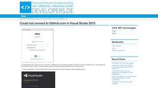 
                            7. Could not connect to GitHub.com in Visual Studio 2015 - C# & .NET ...