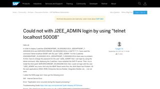 
                            7. Could not with J2EE_ADMIN login by using 