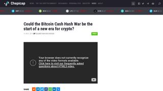 
                            11. Could the Bitcoin Cash Hash War be the start of a new era for crypto ...