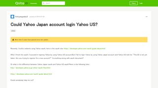 
                            8. Could Yahoo Japan account login Yahoo US? - Qiita