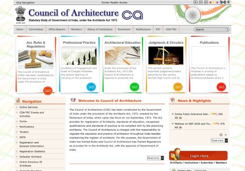
                            2. Council Of Architecture