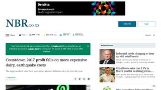 
                            11. Countdown 2017 profit falls on more expensive dairy, earthquake ...