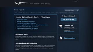 
                            2. Counter-Strike: Global Offensive - Prime Status - Steam Support