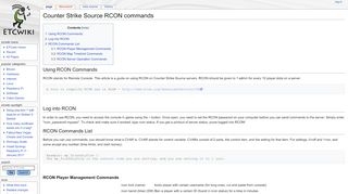 
                            3. Counter Strike Source RCON commands - ETCwiki