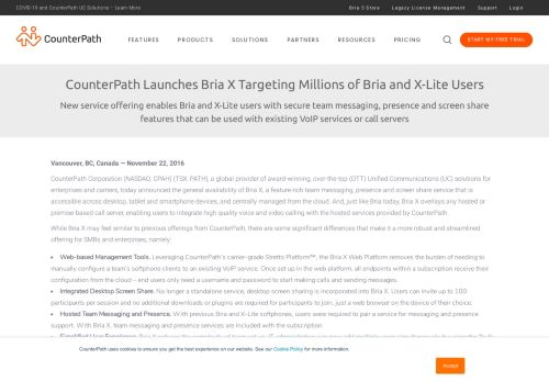 
                            4. CounterPath Launches Bria X Targeting Millions of Bria ...