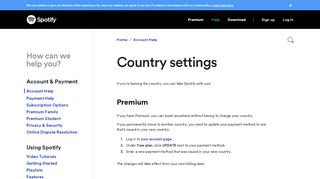 
                            13. Country settings - Spotify