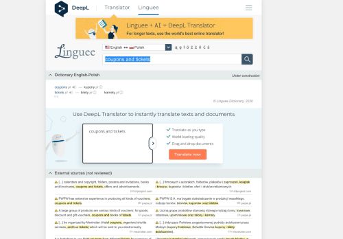
                            7. coupons and tickets - Polish translation – Linguee