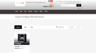 
                            9. Coupons for Mopar Parts And Service | Desert Sun Espanola, Inc.