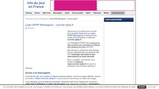
                            10. courrier.aphp.fr - Login APHP Messagerie - Info du jour en France