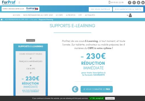 
                            2. Cours consultables en ligne E-learning - CRPE 2019 - Forprof