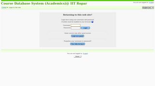 
                            1. Course Database System (Academics)@ IIT Ropar: Login to the site