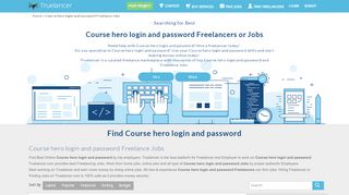 
                            10. Course hero login and password Freelancers or Jobs Online ...