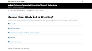 
                            12. Course Hero: Study Aid or Cheating? | Arts & Sciences Support of ...