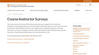 
                            11. Course Instructor Surveys | UT Testing and Evaluation Services | The ...