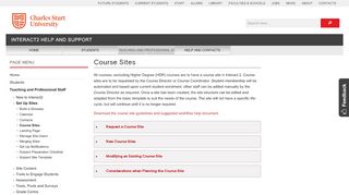 
                            7. Course Sites - Interact2 help and support - Charles Sturt University