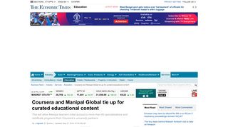 
                            8. Coursera and Manipal Global tie up for curated educational content ...
