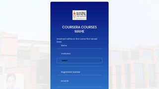 
                            3. Coursera Courses - Manipal University