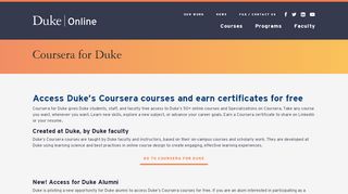 
                            10. Coursera for Duke - Online Duke