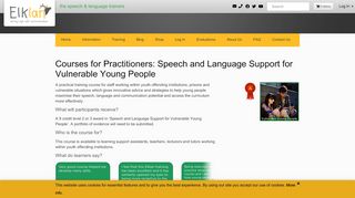 
                            13. Courses for Practitioners: Speech and Language Support for ... - Elklan