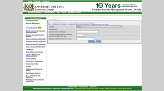 
                            4. Courses - University of Guyana - Current Students Login - Turkeyen ...