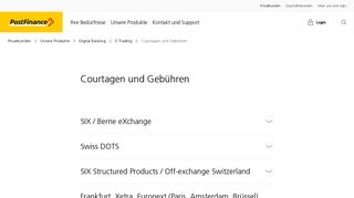
                            6. Courtagen und Gebühren | PostFinance