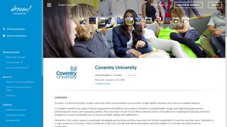 
                            9. Coventry University - Apply online! - Dream Foundation
