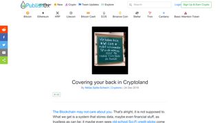 
                            11. Covering your back in Cryptoland - Publish0x
