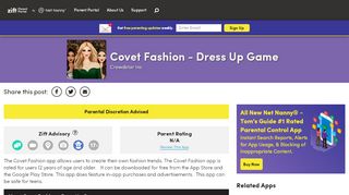 
                            8. Covet Fashion - Dress Up Game - Zift App Advisor